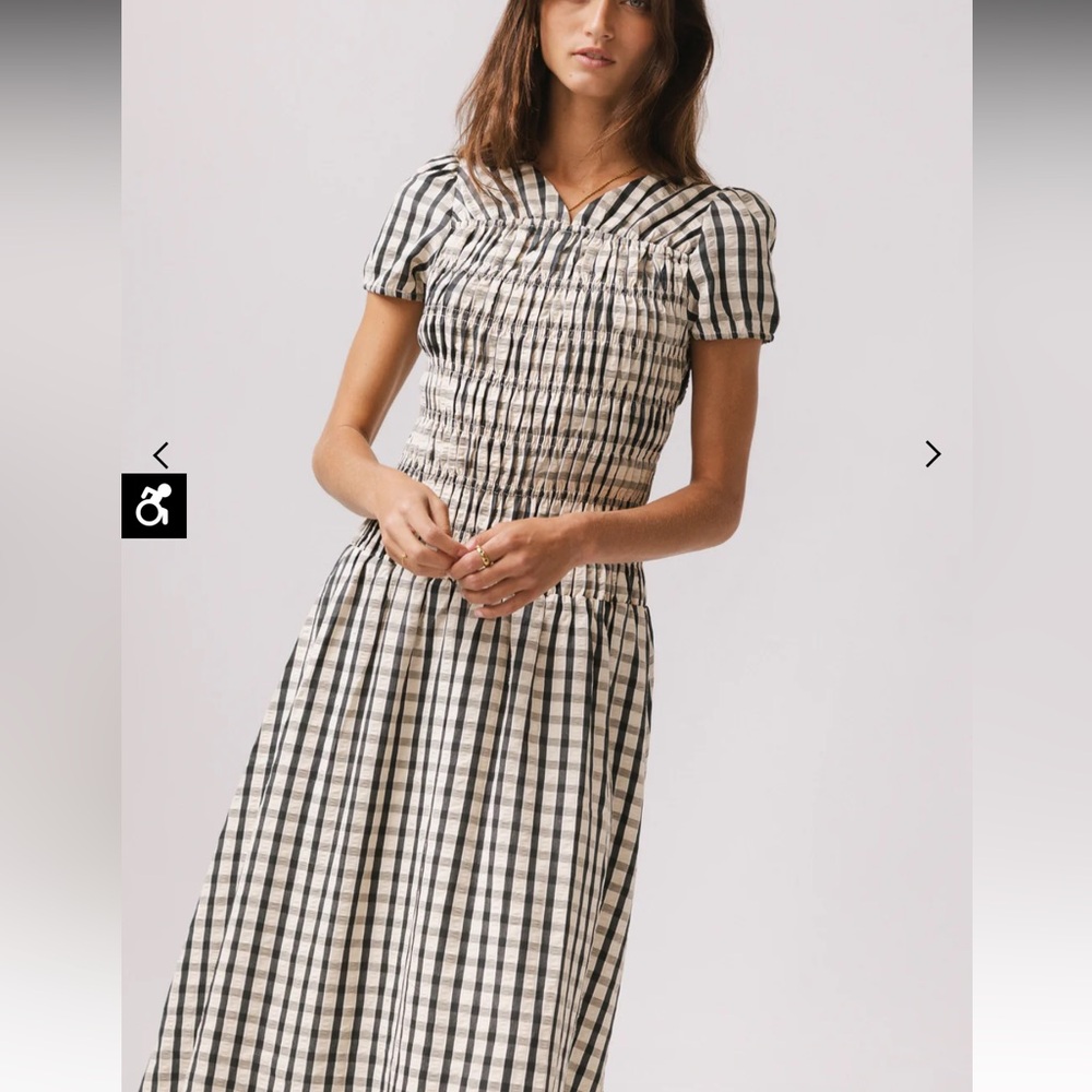 Bohme Erin Smocked Maxi Dress in Navy - Picture 4 of 5